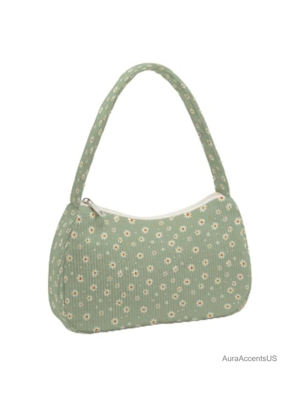 Women's Corduroy Shoulder Bag - Soft Lightweight Tote Purse with Zippered